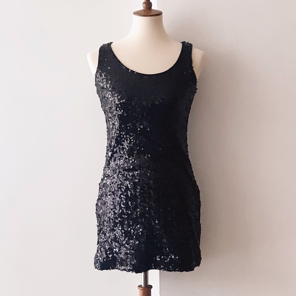 White House Black Market Black Sequin Dress
